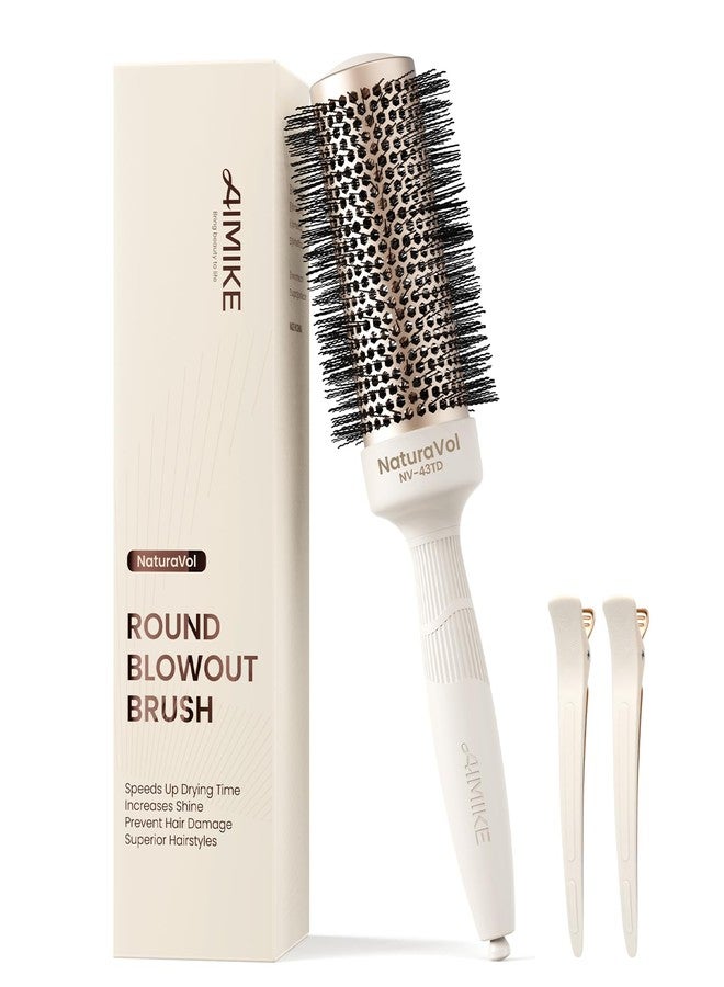 AIMIKE Round Brush for Blow Out, NaturaVol Medium Round Hair Brush for Fine Hair with Nano Thermal Ceramic Tech, for Blow Drying & Styling, Adds Volume & Smoothness (1.7 Inch Barrel, 2.5 Inch Bristle) - Image 1